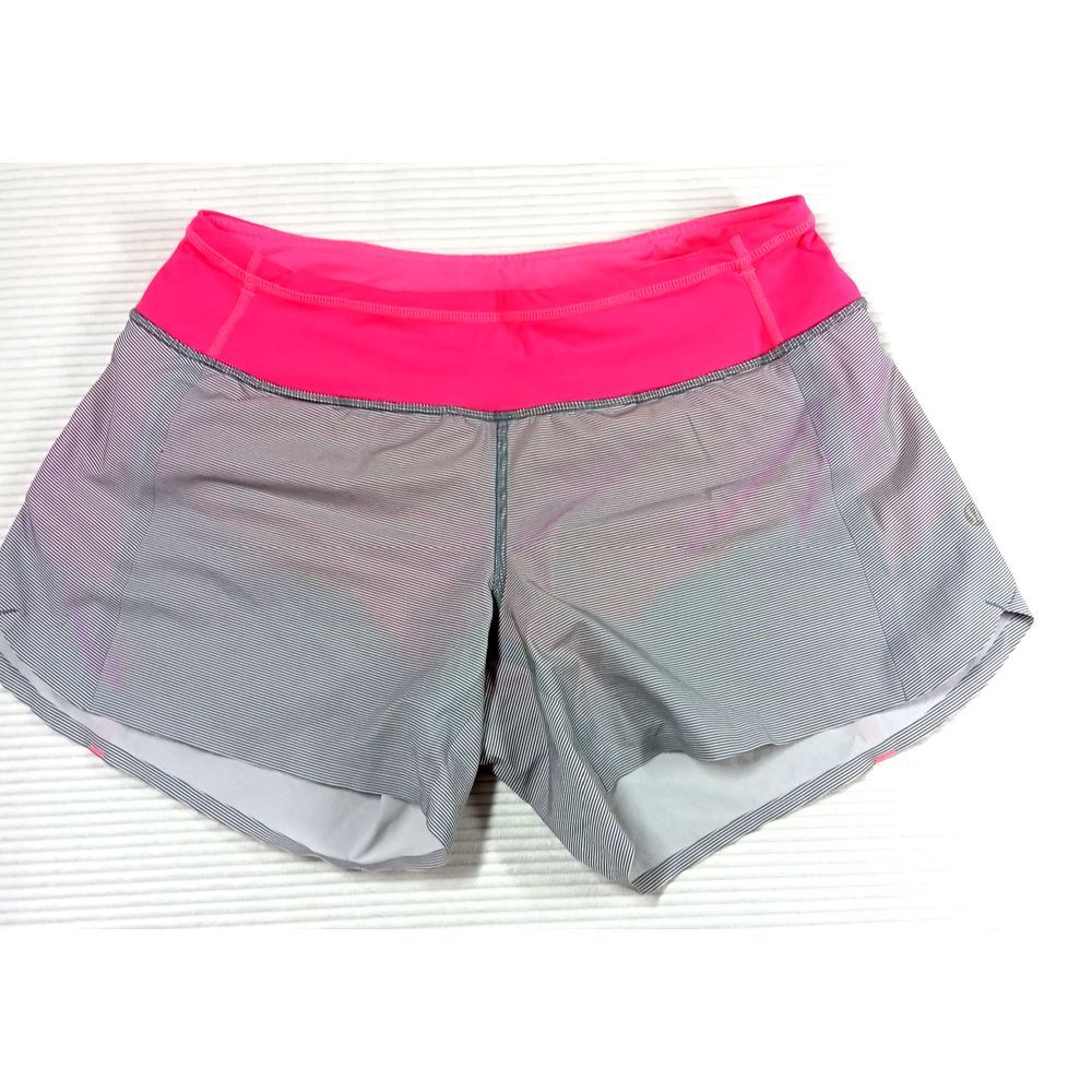 Lululemon Shorts Womens 4 Reg Gray‎ Lined Running Jogging Athletic Workout Gym